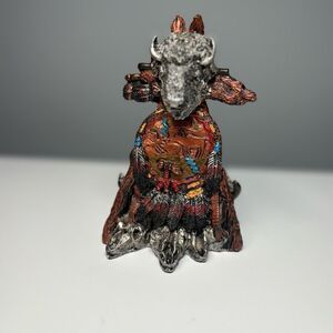 Youngs Inc American Frontier Statue Metallic Silver Bull Skulls Collectible